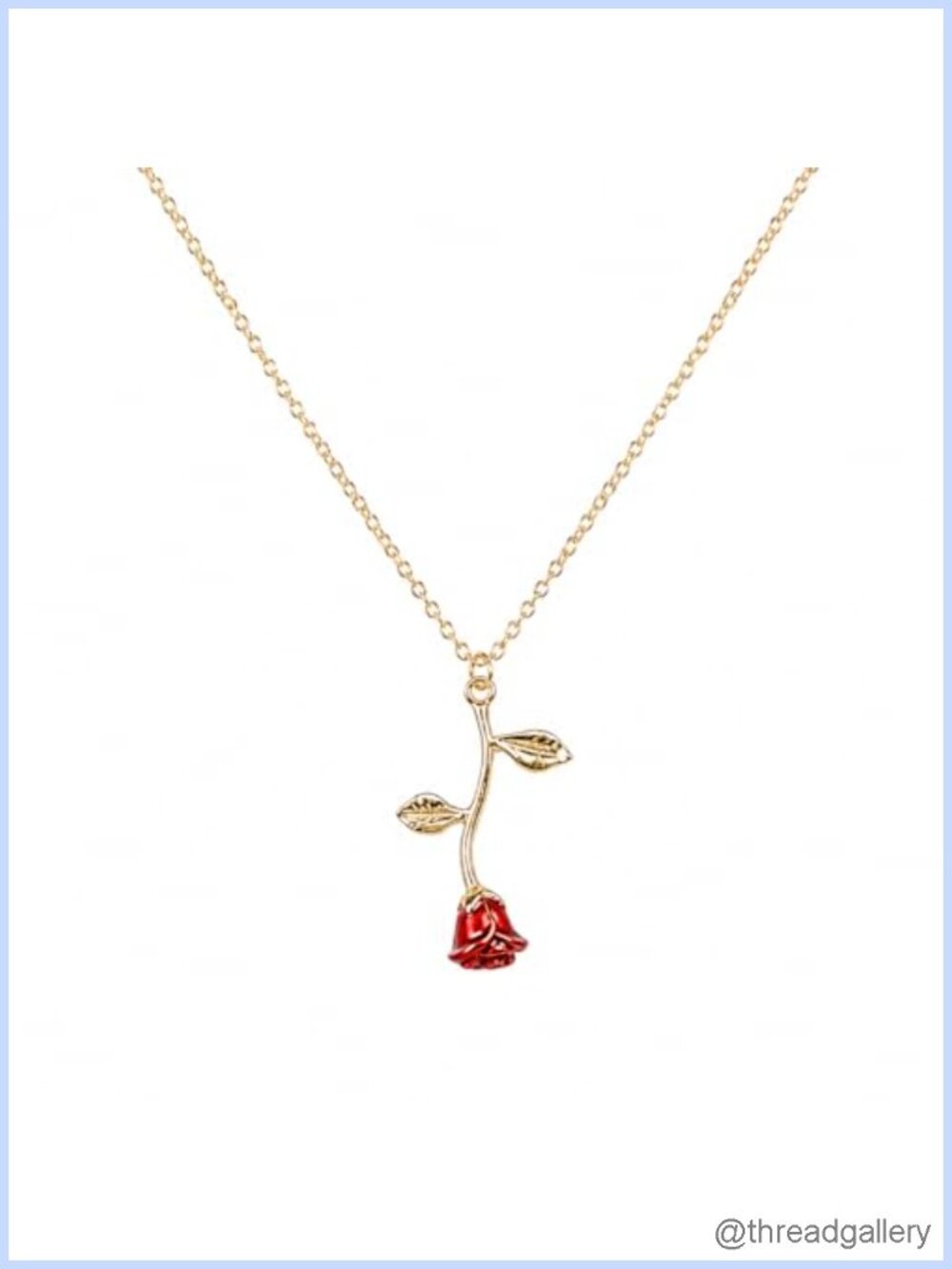 Dainty Flower Pendant Necklace Rose Gold Plated Women Minimalist